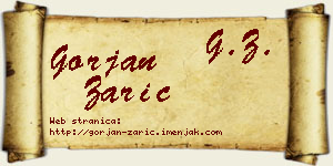 Gorjan Zarić vizit kartica